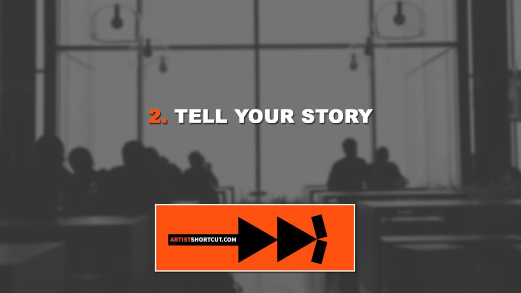 image with text on it that says "tell your story"